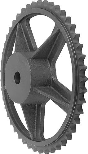 KETTENRAD EINFACH, VORGEBOHRT, 1X17,02MM, N=95, GRAUGUSS, ISO=16B-1