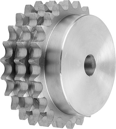 KETTENRAD 3-FACH, 1X17,02MM, N=95 STAHL, VORGEBOHRT, ISO=16B-3