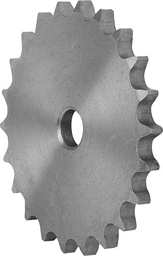 KETTENRADSCHEIBE EINFACH, VORGEBOHRT, 3/8X7/32, N=125, STAHL, ISO=06B-1