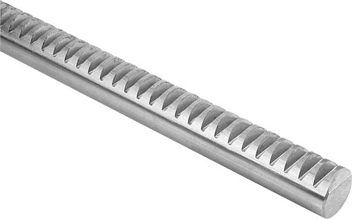 ZAHNSTANGE GERADE, RUND, D=40 2000X24X40, EDELSTAHL BLANK