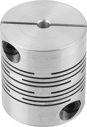 FEDERSTEGKUPPLUNG MIT RADIALER KLEMMNABE, GR.70 L=95, D1=32, D2=32 ALUMINIUM