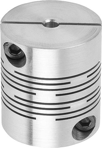 FEDERSTEGKUPPLUNG MIT ABNEHMB. KLEMMNABEN, GR.70 L=95, D1=32, D2=32 ALUMINIUM