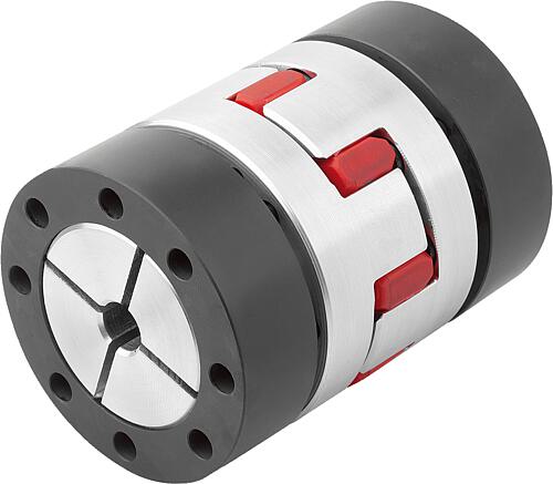 ELASTOMER-KLAUENKUPPLUNG MIT KONUSNABE+SPANNRING GR.48, D1=50, D2=50, L=140, ...