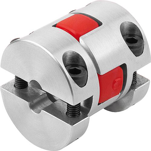 ELASTOMER-KLAUENKUPPLUNG MIT RADIALER KLEMMNABE GR.48, D1=50, D2=50, L=140, A...