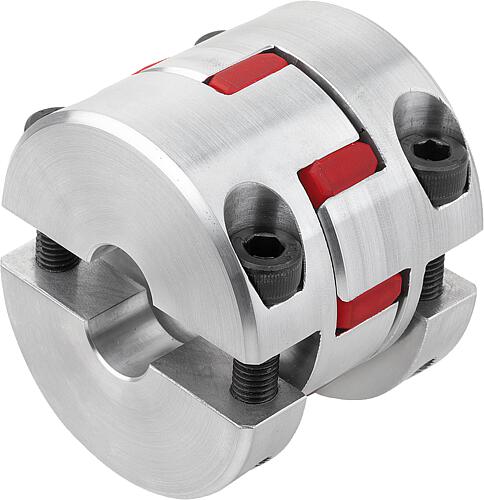 ELASTOMER-KLAUENKUPPLUNG MIT RADIALER KLEMMNABE GR.48, D1=50, D2=50, L=110, A...