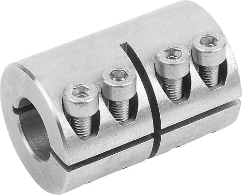 STARRE KUPPLUNG GESCHLITZT L=124 EDELSTAHL, D4=85, D1=50