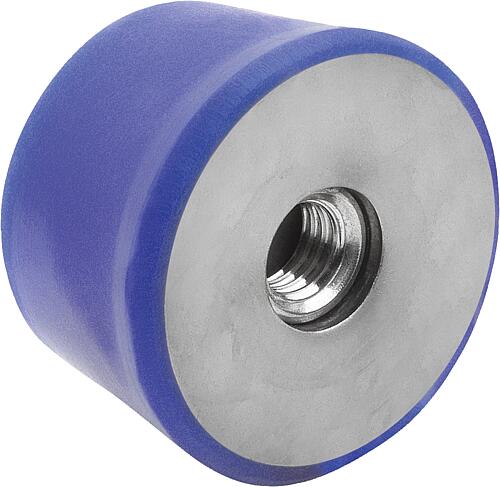 GUMMIPUFFER KONISCH INNENGEWINDE M10, D=50, H=17, EDELSTAHL A4 1.4401, KOMP:S...