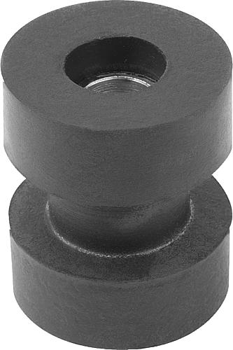 SCHWINGUNGSDÄMPFER ZWEITEILIG, D=47,5, H=49,3, STAHL VERZINKT, KOMP:NEOPREN S...