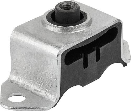 GUMMI-METALL-DECKENELEMENT INNENGEWINDE M08, FORM:B, ECKIG, STAHL VERZINKT, K...