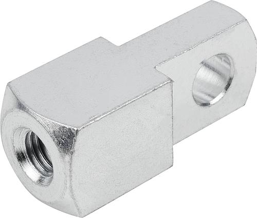 GABELKOPFGEGENSTÜCK, RECHTSGEWINDE, B=20, G=30, D1=20, M20, AUTOM.STAHL VERZINKT