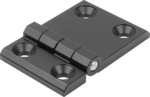 SCHARNIER FORM:A 120X60, BEFESTIGUNGSBOHRUNGEN, ZINK SCHWARZ, KOMP:EDELSTAHL