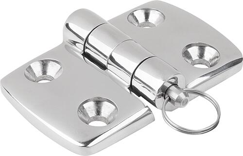 SCHARNIER FORM:B M.BOLZEN/KOPF U.SCHLÜSS.R 113X48, EDELSTAHL A4 1.4401 HOCHGL...