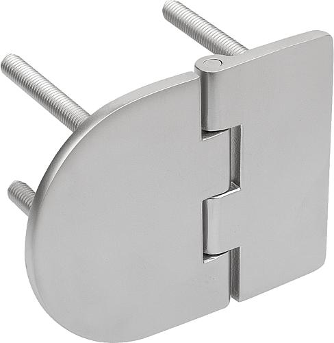 SCHARNIER, FORM:A OVAL 82X65, EDELSTAHL A2 1.4301 GESTRAHLT