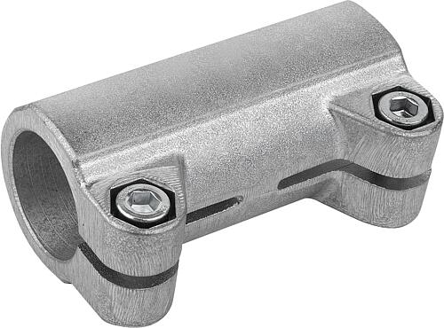 ROHRVERBINDER GERADE, FÜR RUNDROHRE, A=60,27, L=150, FORM:B, ALUMINIUM GLEITG...