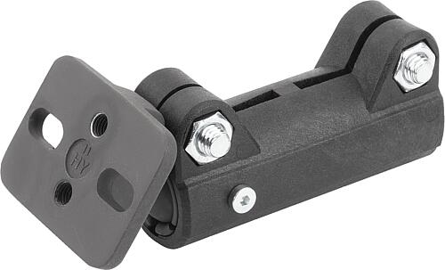 ROHRVERBINDER GERADE, FÜR RUNDROHRE, A=18,1, L=86, MIT KUGELGELENK, THERMOPLA...