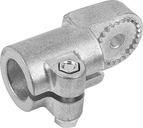ROHRVERBINDER GELENKSTÜCK MIT AUßENVERZAHNUNG FÜR RUNDROHRE A=40,2, ALUMINIUM...