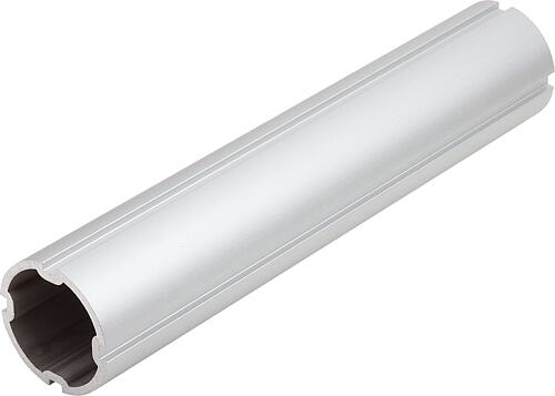 RUNDROHR MIT NUT D=30, L=500, ALUMINIUM ELOXIERT