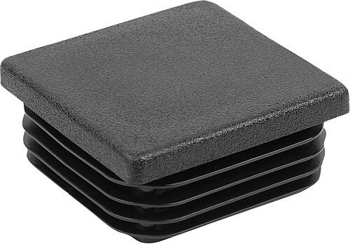 VERSCHLUSSSTOPFEN FÜR QUADRATISCHE ROHRE A=95, FORM:B, POLYETHYLEN SCHWARZ
