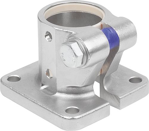 ROHRVERBINDER MIT FUß FÜR LINEAREINHEIT, TYP=40, EDELSTAHL 1.4308 ELEKTROLYTI...