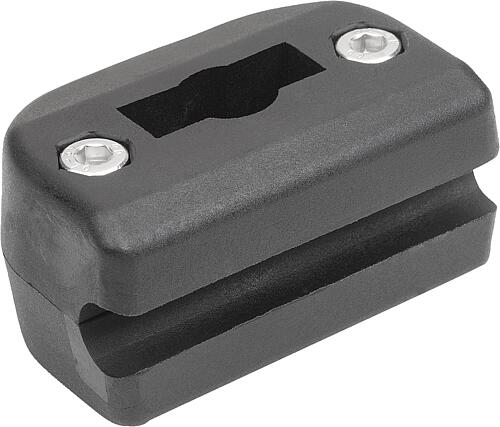 EINFACHKLEMME FÜR RUNDES HALTEPROFIL, OHNE BOLZEN, D=8,5, L=59, B=38,5, POLYA...
