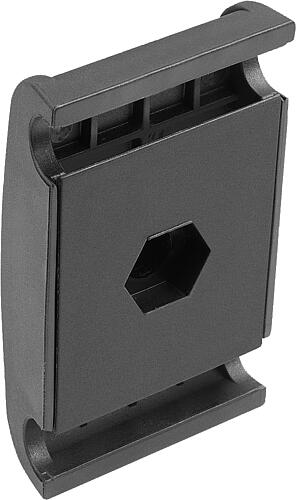 DOPPELKLEMME FÜR RUNDES HALTEPROFIL, OHNE BOLZEN, D=11, L=55, B=25,5, POLYAMI...
