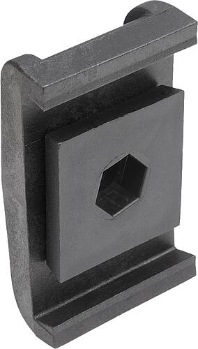 DOPPELKLEMME FÜR KONISCHES HALTEPROFIL, OHNE BOLZEN, D=11,5, L=56, B=27,5, PO...