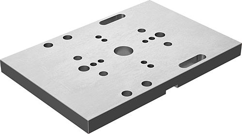 GRUNDPLATTE FÜR ZENTRISCHSPANNER 65, 80 FÜR T-NUTENTISCH, FORM:B, STAHL NITRO...