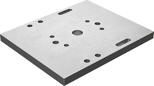 GRUNDPLATTE FÜR ZENTRISCHSPANNER 125 FÜR T-NUTENTISCH, FORM:C, STAHL GASNITRI...