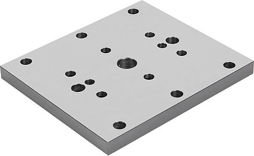 GRUNDPLATTE FÜR ZENTRISCHSPANNER 65, 80,125 FÜR RASTERSYSTEM, FORM:A, STAHL N...