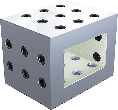 KONSOLE MIT RASTERBOHRUNGEN FORM:B, L=250, B=150, H=200, D=16, D1=M16 GJL300