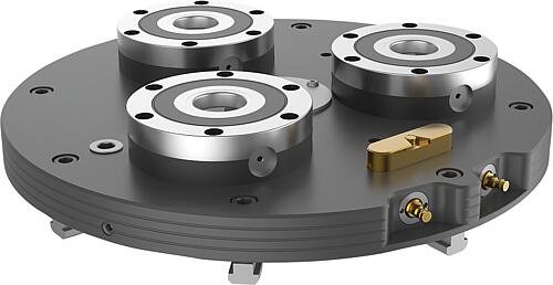 TURN-SPANNSTATION UNILOCK, 3-FACH OHNE VERDREHSICHERUNG, D=450, H=75, STAHL O...