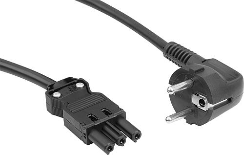 NETZKABEL SCHUKO WINKELSTECKER GST18I3 BUCHSE, L=4000, KUNSTSTOFF SCHWARZ