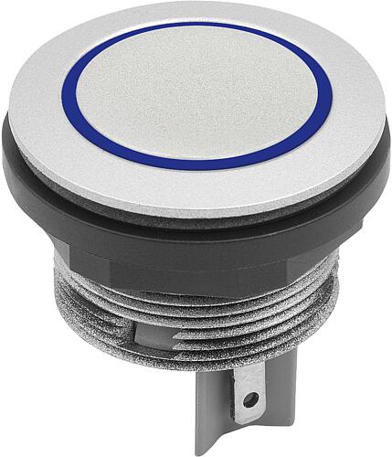 DRUCKTASTER EINBAUVERSION, TASTEND FLACHSTECKER 2,8X0,5MM , KUNSTSTOFF SILBER...