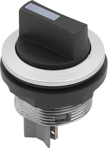 WAHLTASTER EINBAUVERSION, RASTEND, FLACHSTECKER 2,8X0,5MM, 90°, KUNSTSTOFF SI...