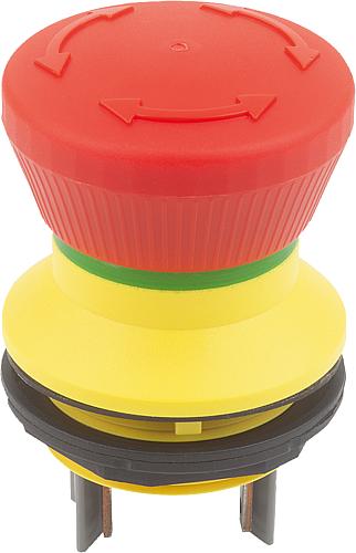 NOT-HALT-TASTER EINBAUVERSION, SELBSTÜBERWACHT=NEIN, FLACHSTECKER 2,8X0,5MM, ...