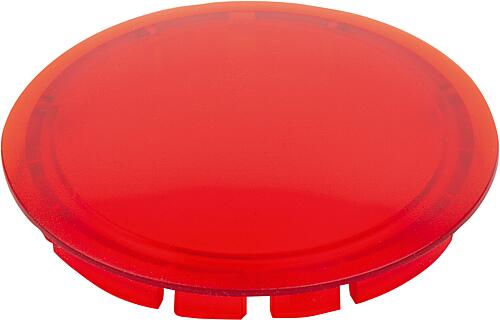 KALOTTE TRANSPARENT, K22RRRT FORM:C GEWÖLBT, KUNSTSTOFF ROT