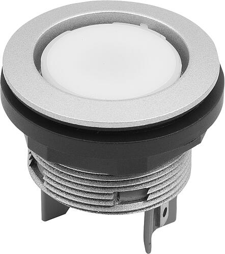 LEUCHTMELDER EINBAUVERSION, FLACHSTECKER 2,8X0,5MM, KUNSTSTOFF SILBER