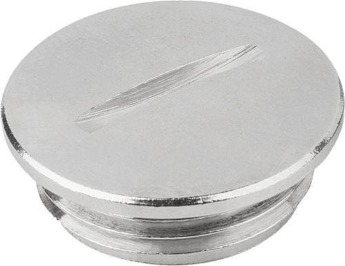 VERSCHLUSSSCHRAUBE RUND, MIT DICHTUNG, D=M40X1,5, L=8, MESSING VERNICKELT