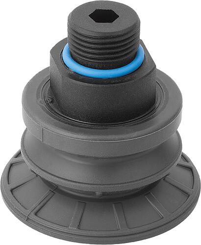 BALGSAUGGREIFER RUND, D=115, FORM:B MIT AUßENGEWINDE, NITRILKAUTSCHUK GRAU, K...