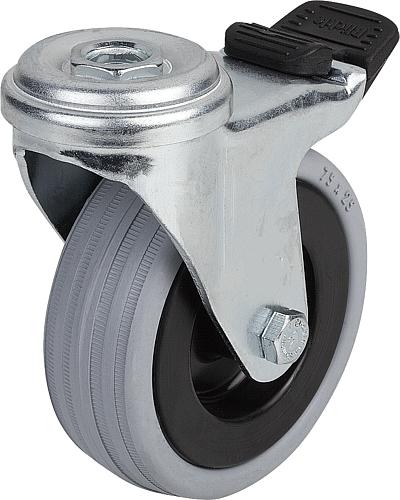 LENKROLLE MIT FESTSTELLSYS STOP-FIX GUMMI, KOMP:STAHL, D=100, B=25