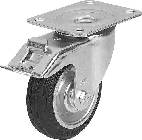 LENKROLLE MIT FESTSTELLSYS STOP-FIX GUMMI, KOMP:STAHL, D=200, B=50