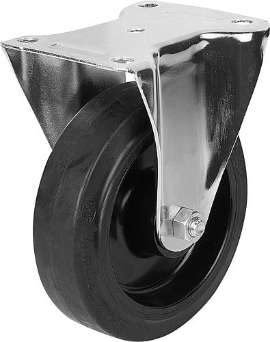 BOCKROLLE OHNE FESTSTELLSYSTEM, D=200, B=50, GUMMI, KOMP:STAHL