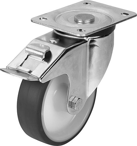LENKROLLE MIT FESTSTELLSYS STOP-FIX POLYURETHAN, KOMP:STAHL, D=200, B=50
