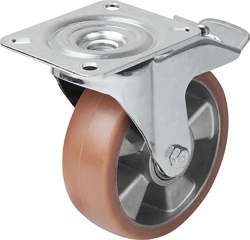 LENKROLLE MIT FESTSTELLSYS STOP-FIX, D=200, B=50, GUMMI, M.GERINGEM ROLLWIDER...