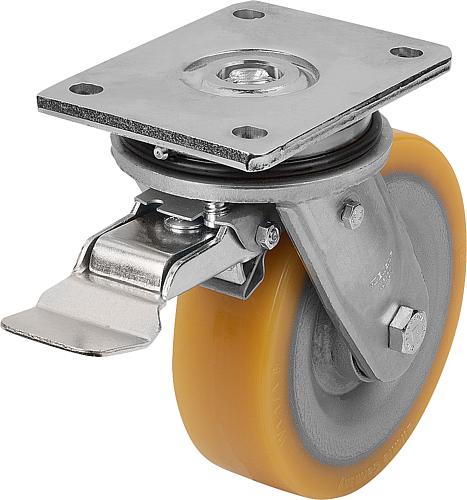 LENKROLLE MIT FESTSTELLSYS STOP-TOP POLYURETHAN, KOMP:STAHL, D=250, B=60