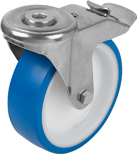 LENKROLLE MIT FESTSTELLSYS STOP-FIX, D=200, B=50, EDELSTAHL, FÜR HYGIENEBEREI...