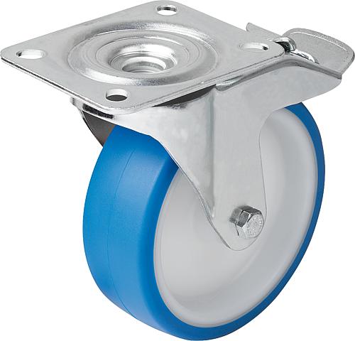 LENKROLLE MIT FESTSTELLSYS STOP-FIX, D=200, B=50, THERMOPLAST, FÜR HYGIENEBER...