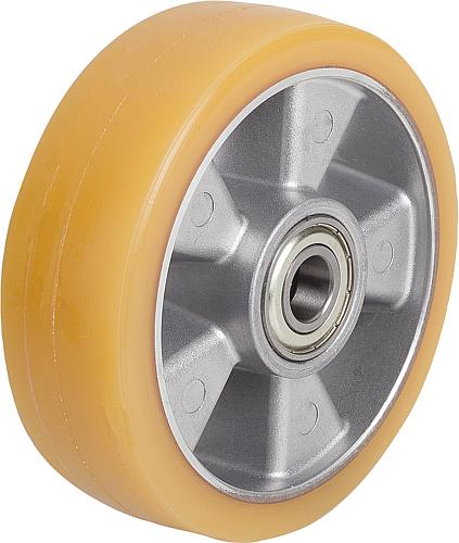 ALUMINIUMRAD OHNE FESTSTELLSYSTEM POLYURETHAN, OHNE GEHÄUSE, D=200, B=50