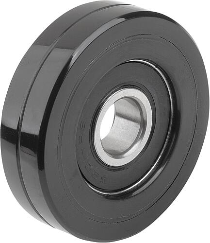 FÜHRUNGSROLLE ZYLINDRISCH, MIT KUGELLAGER, FORM:A OHNE BUND, D=60, B=15, POLY...