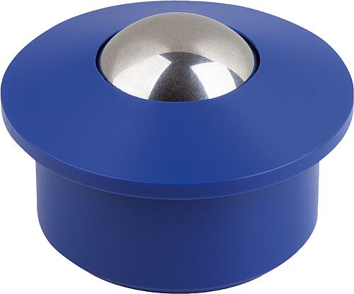 KUGELROLLE GEHÄUSE, FORM:A DK=22,225, POM, KOMP:POM, LASTKUGEL EDELSTAHL, TRA...